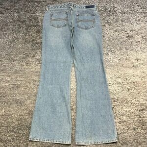 VTG Abercrombie & Fitch Jeans Womens 10R (30x32) Blue Flare Wide Leg Hippie Y2K